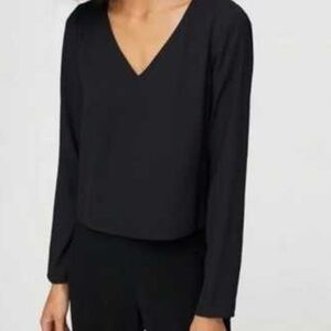 Aritzia Wilfred Black V-Neck Sweater